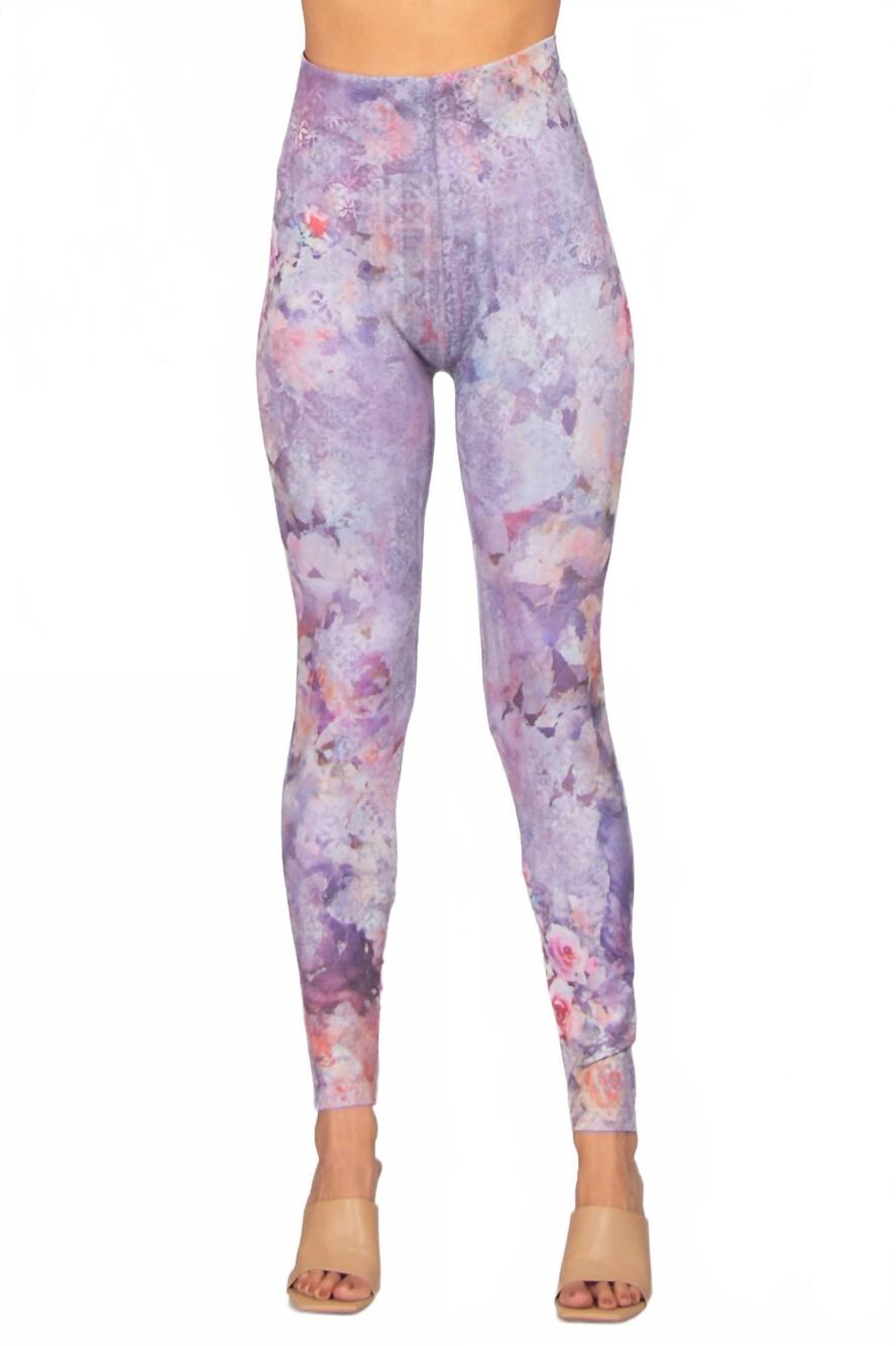 NEW M.RENA slim leg print leggings in lavender